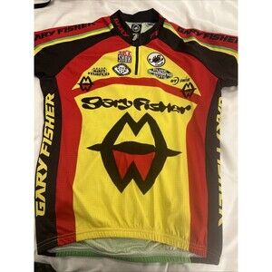 Vtg Gary Fisher Team Cycling Jersey Made In USA Rock Shox Size Medium? PTP-20”